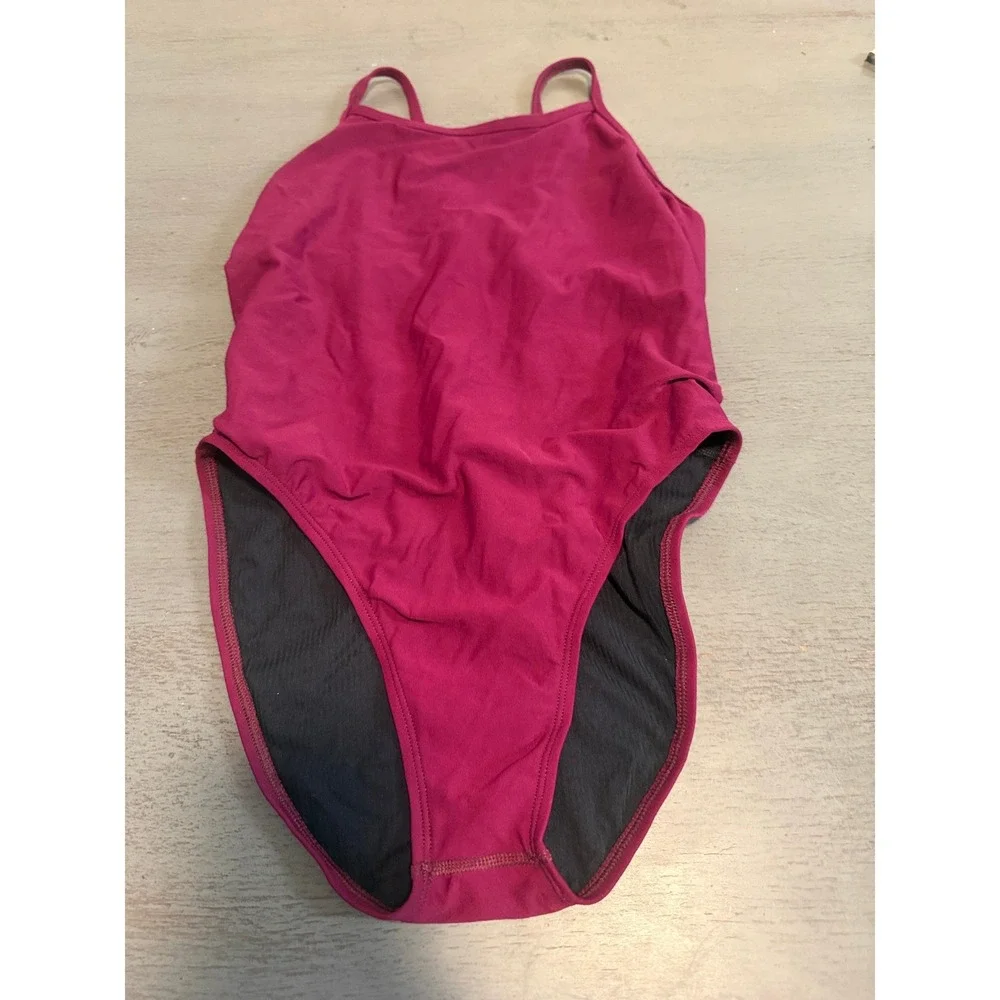 Jolyn Chevy One Piece Swimsuit Berry Pink Magenta Training Swimwear Size 34